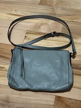 Fossil Emma Leather Crossbody Bag in Dusty Blue Slate EUC